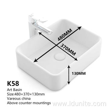 Bathroom Basin Sanitary Ware Ceramic Rectangular Wash Basin